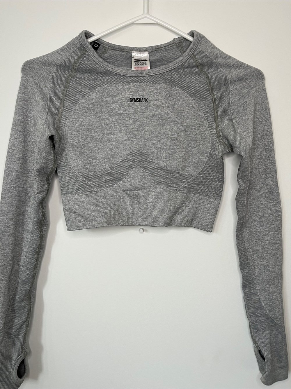 Gymshark Gray Seamless Long Sleeve Crop Top
